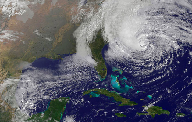 Hurricane Sandy satellite image