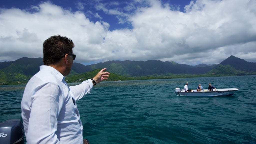 Eric Hochberg gives directions to a field team