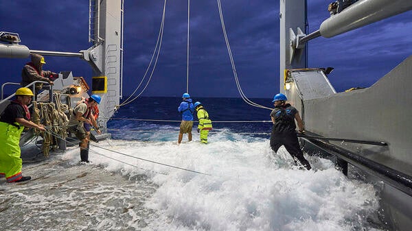 BATS team works in heavy weather.