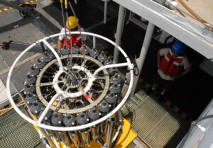 the CTD rosette aboard the BIOS research vessel Atlantic Explorer