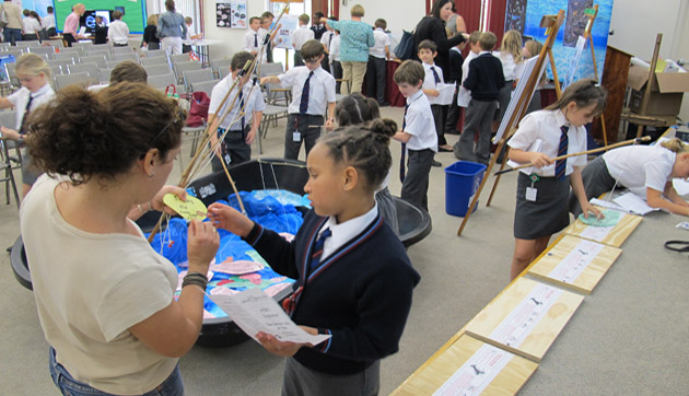 Students learn about the ocean environment through hands-on activities