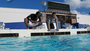 Students poolside at the annual BIOS ROV challenge